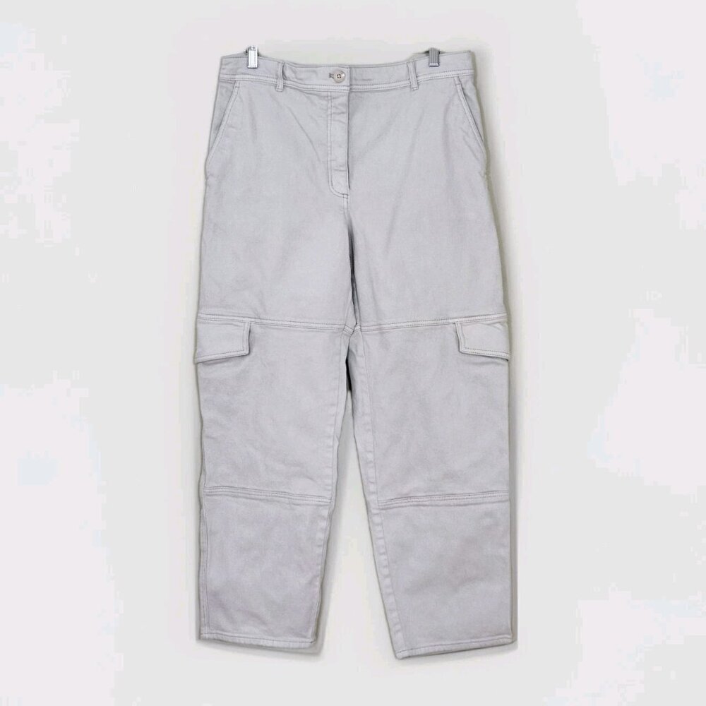 Wilfred Pants Womens 14 Beige Twill Straight Cargo Pockets Streetwear Preppy